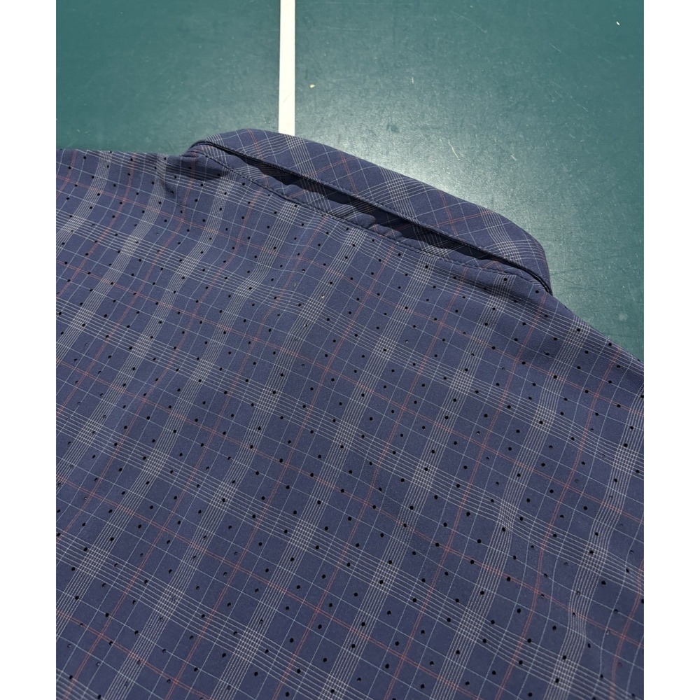 Rabbit High Country Vented Shirt Mens Large Blue Plaid Snap Trail Running Hiking - Picture 10 of 15